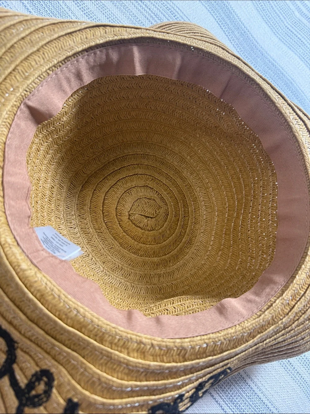 On Vacay Oversized Floppy Straw Sun Hat Embroidered Beach Vacation